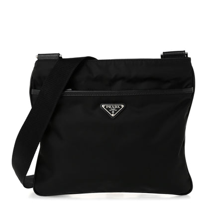 Prada Nylon Vela Flat Messenger Bag Black 1 of 10
