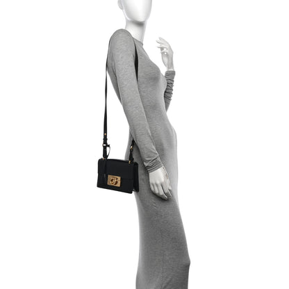 Salvatore Ferragamo Smooth Calfskin Mini Aileen Gancio Lock Crossbody Black 2 of 12