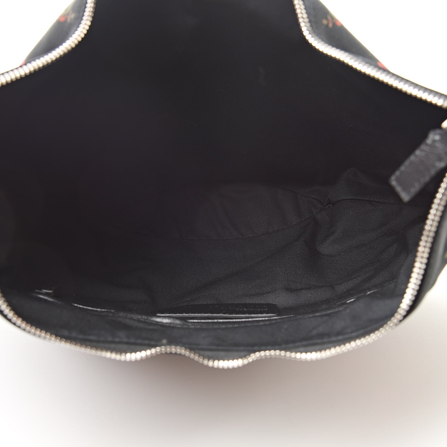 Alexander McQueen Silk Printed Roses De Manta Clutch Black Red 5 of 7