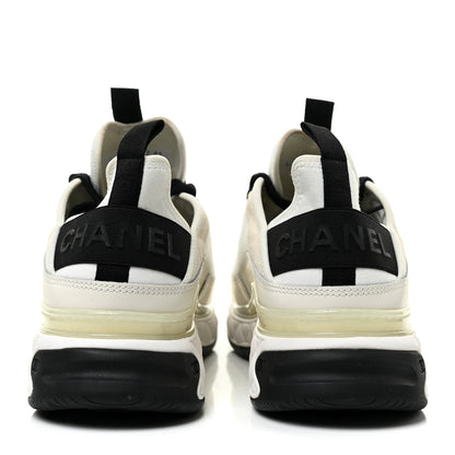 Chanel Velvet Calfskin Mixed Fibers CC Sneakers 41 Ivory Black 4 of 11