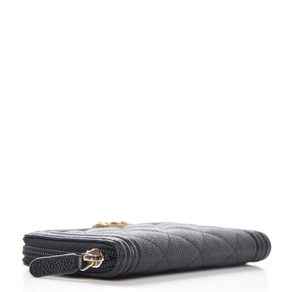Chanel Caviar Quilted Small Boy Zip Around Wallet Black 4 of 9