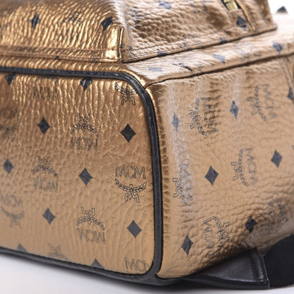 MCM Metallic Visetos Small Stark Backpack Gold 6 of 8