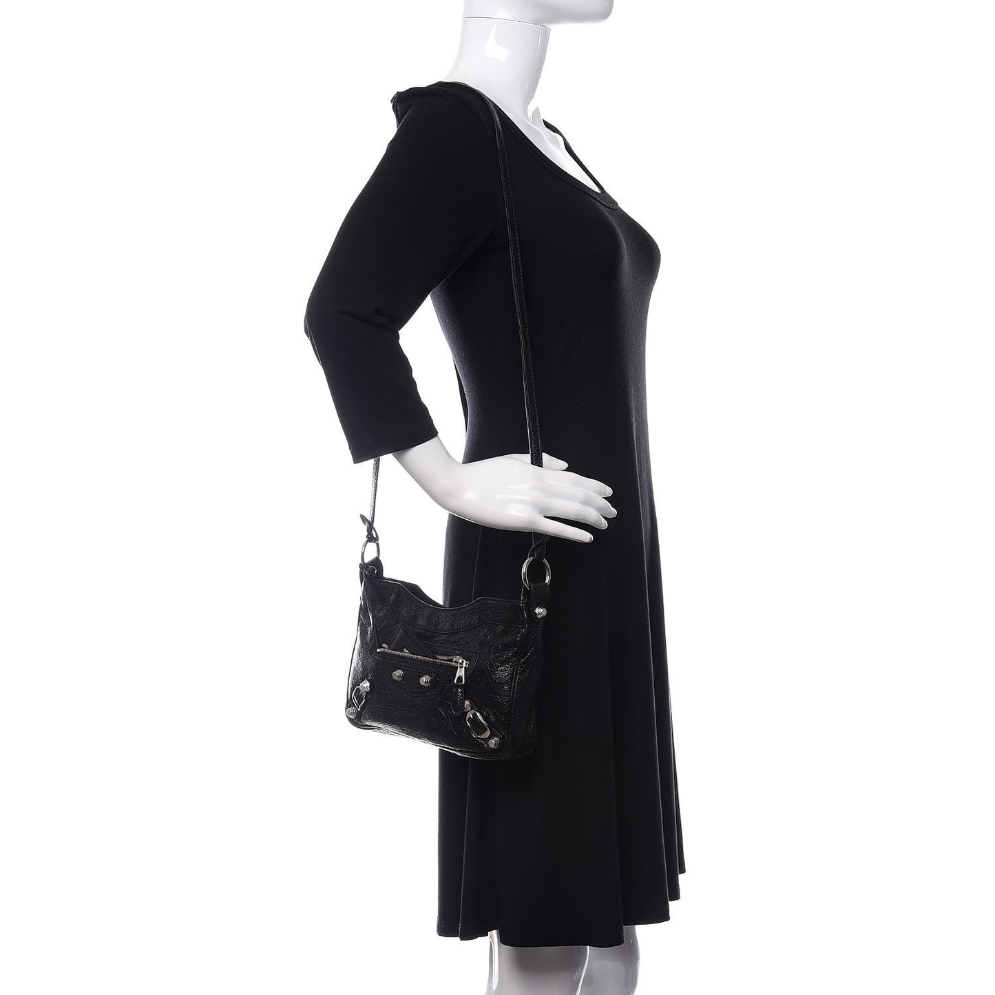 Agneau Giant 12 Silver Hardware Hip Black