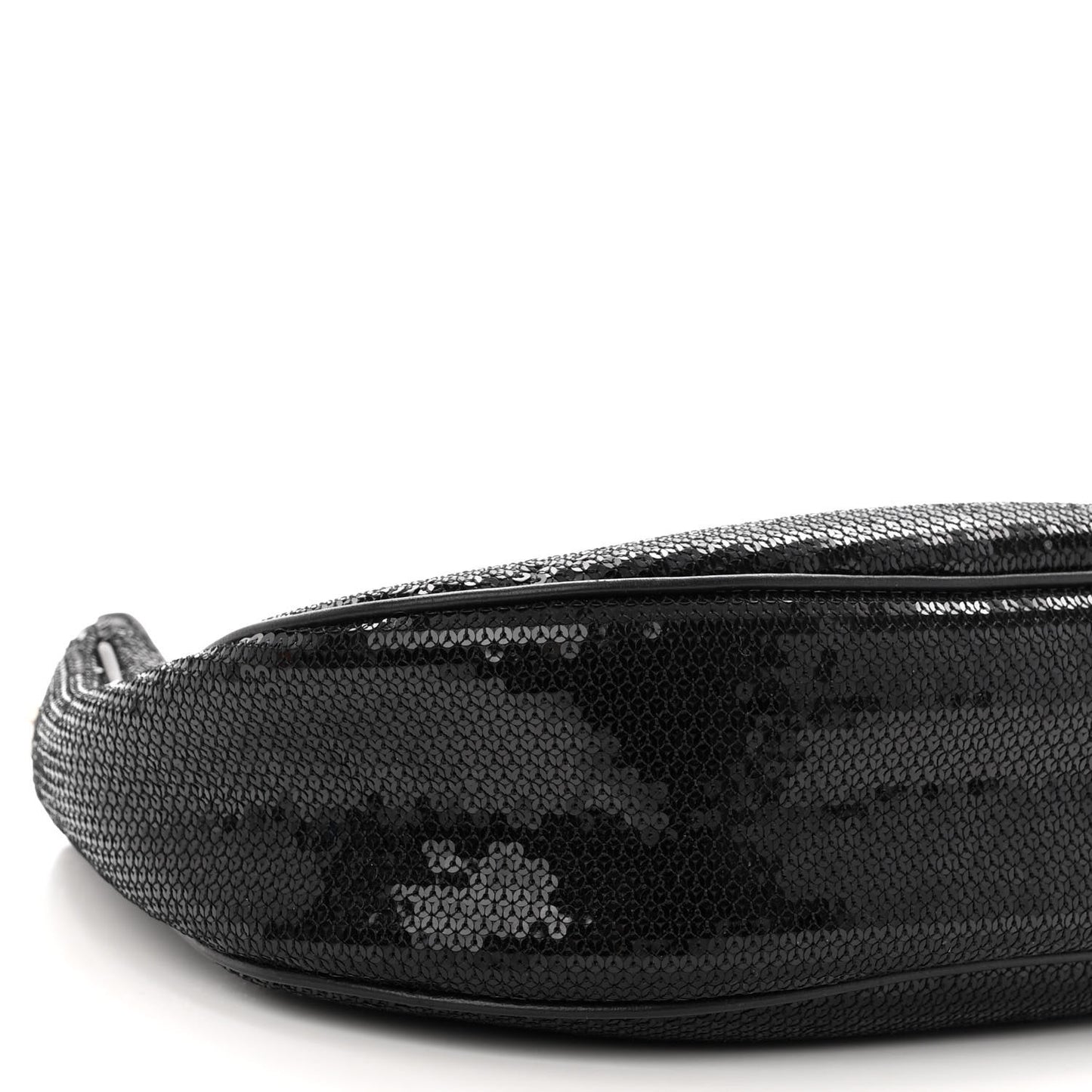 Sequin Medium Chain Ava Shoulder Bag Black