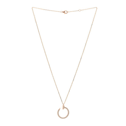 Cartier 18K Pink Gold Diamond Juste Un Clou Paved Pendant Necklace 2 of 4