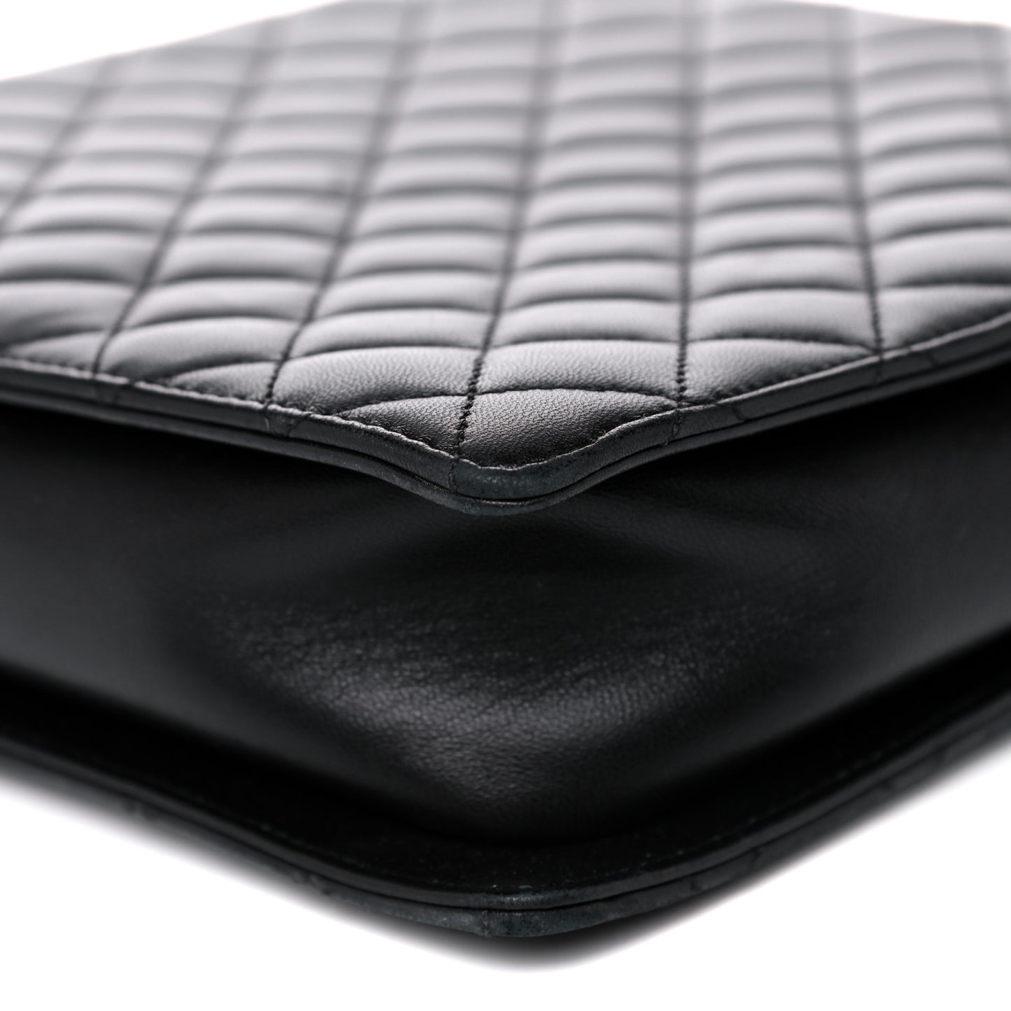 Lambskin Quilted Square Shopping Tote So Black
