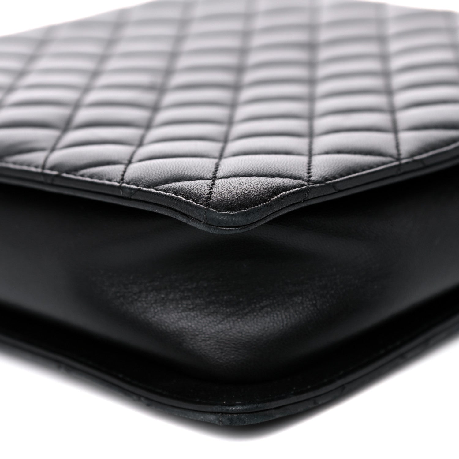 Chanel Lambskin Quilted Square Shopping Tote So Black 9 of 13