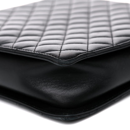 Chanel Lambskin Quilted Square Shopping Tote So Black 9 of 13