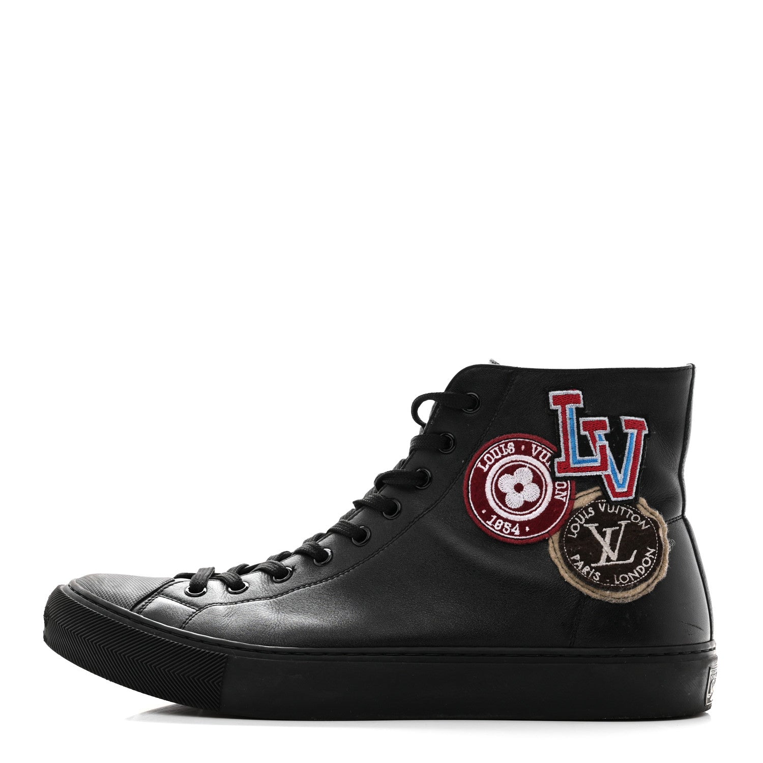 Louis Vuitton Calfskin LV League Tattoo Sneaker Boots 8.5 Black 1 of 10