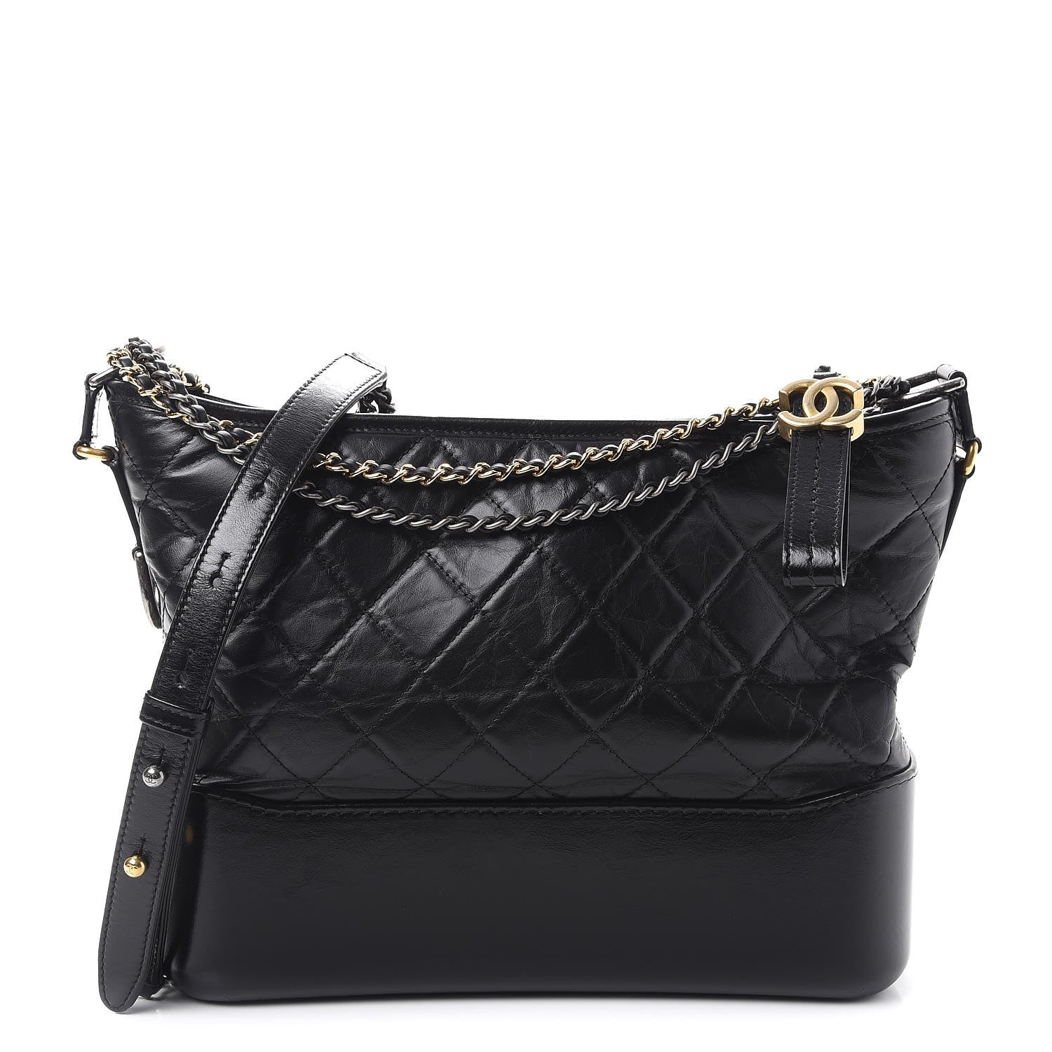 Chanel Aged Calfskin Quilted Medium Gabrielle Hobo Black 1 of 9