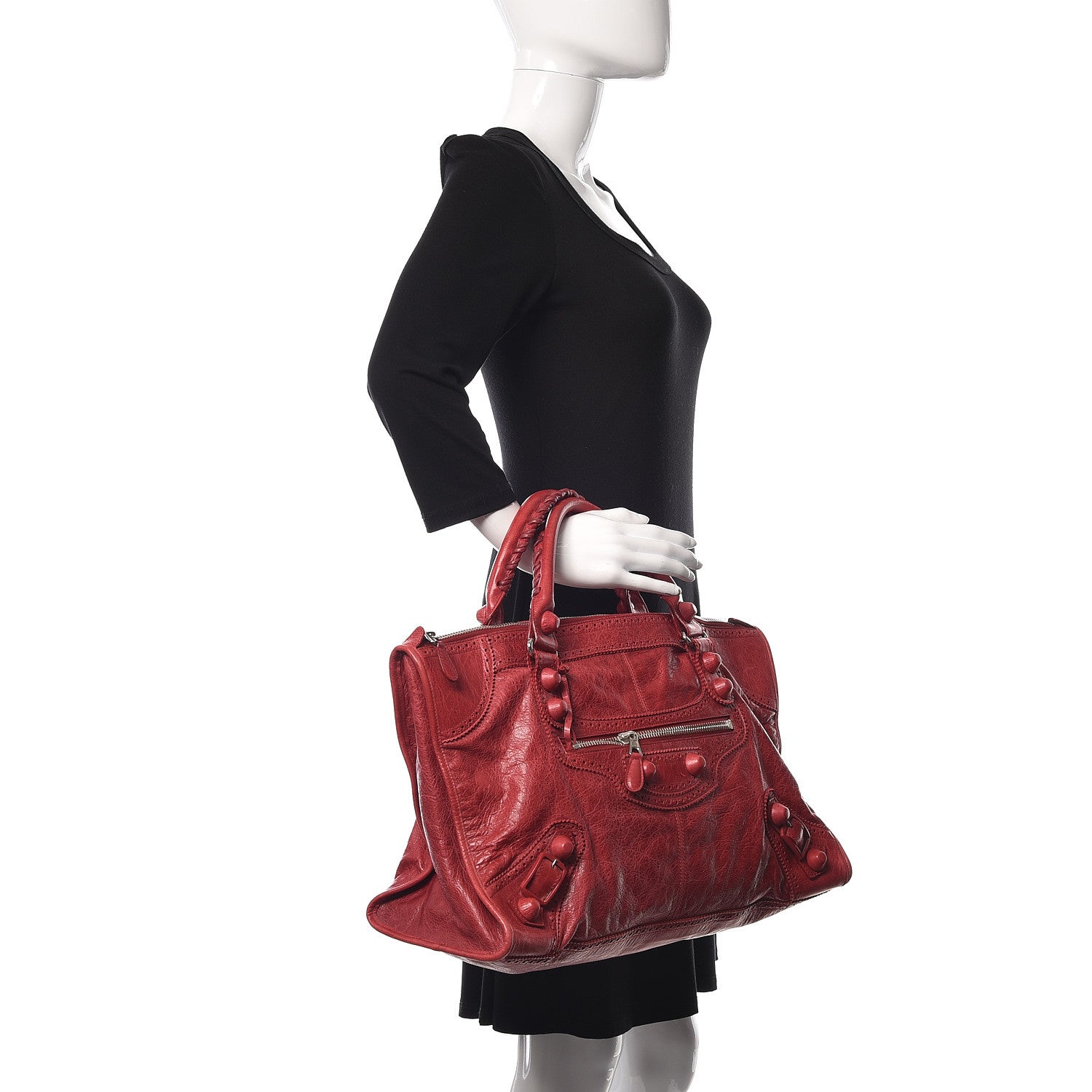 Balenciaga Agneau Giant Brogues Hardware Work Sang 2 of 10