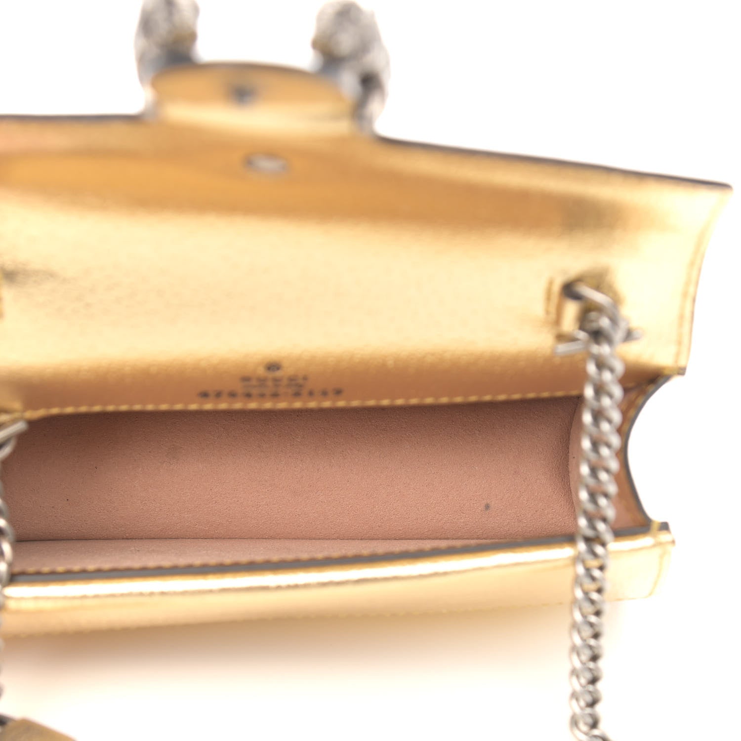 Gucci Metallic Calfskin Super Mini Dionysus Shoulder Bag Gold 5 of 8