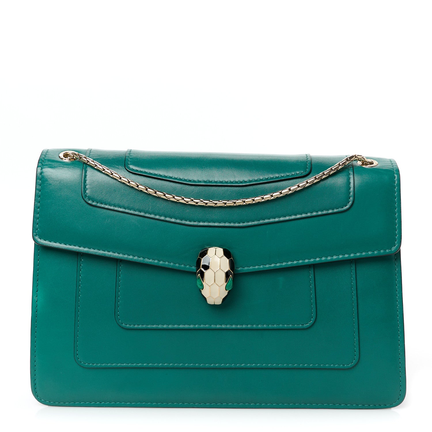Bulgari Calfskin Serpenti Forever Shoulder Bag Emerald Green 1 of 14