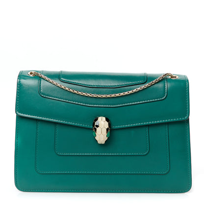 Bulgari Calfskin Serpenti Forever Shoulder Bag Emerald Green 1 of 14
