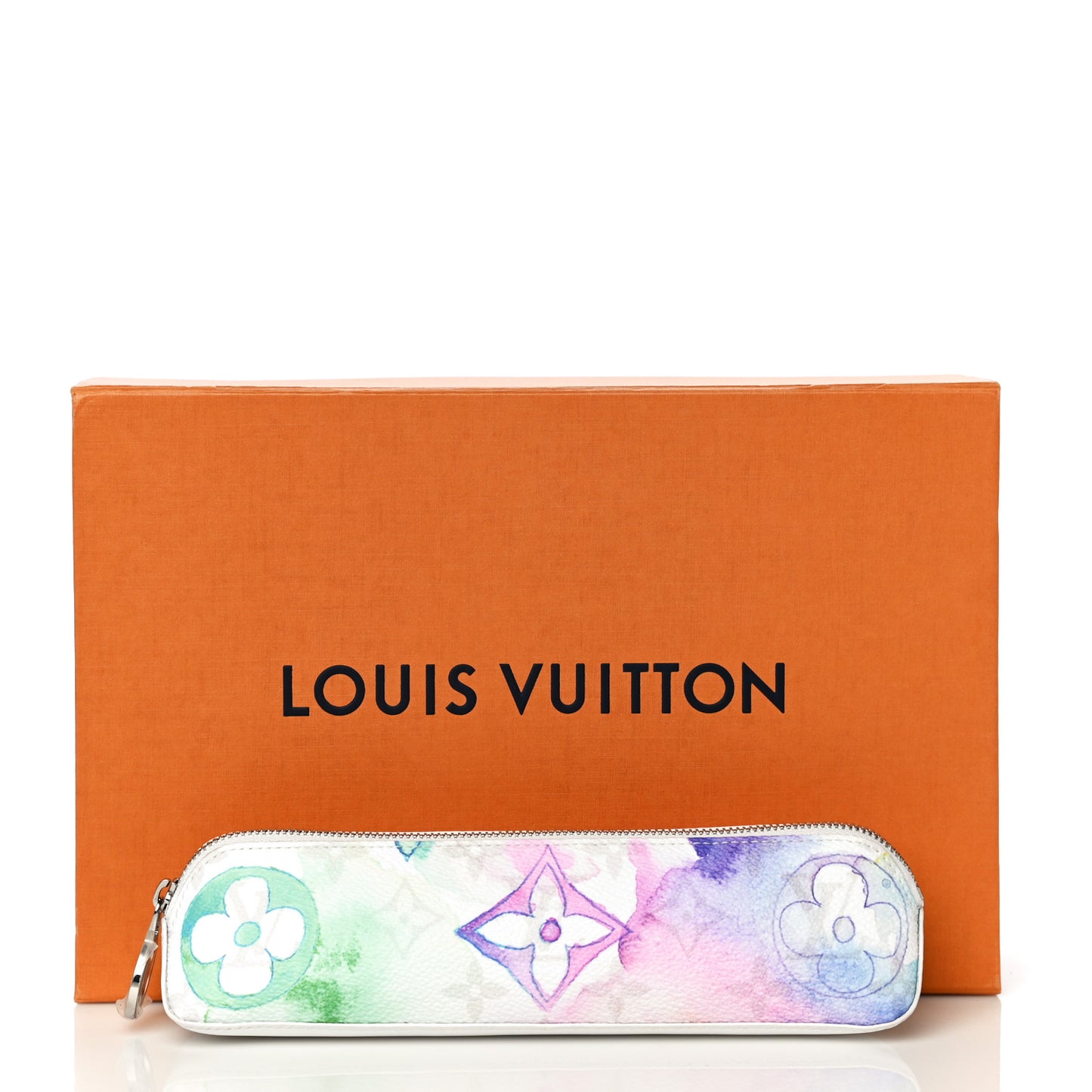 Monogram Watercolor Elizabeth Pencil Pouch Multicolor