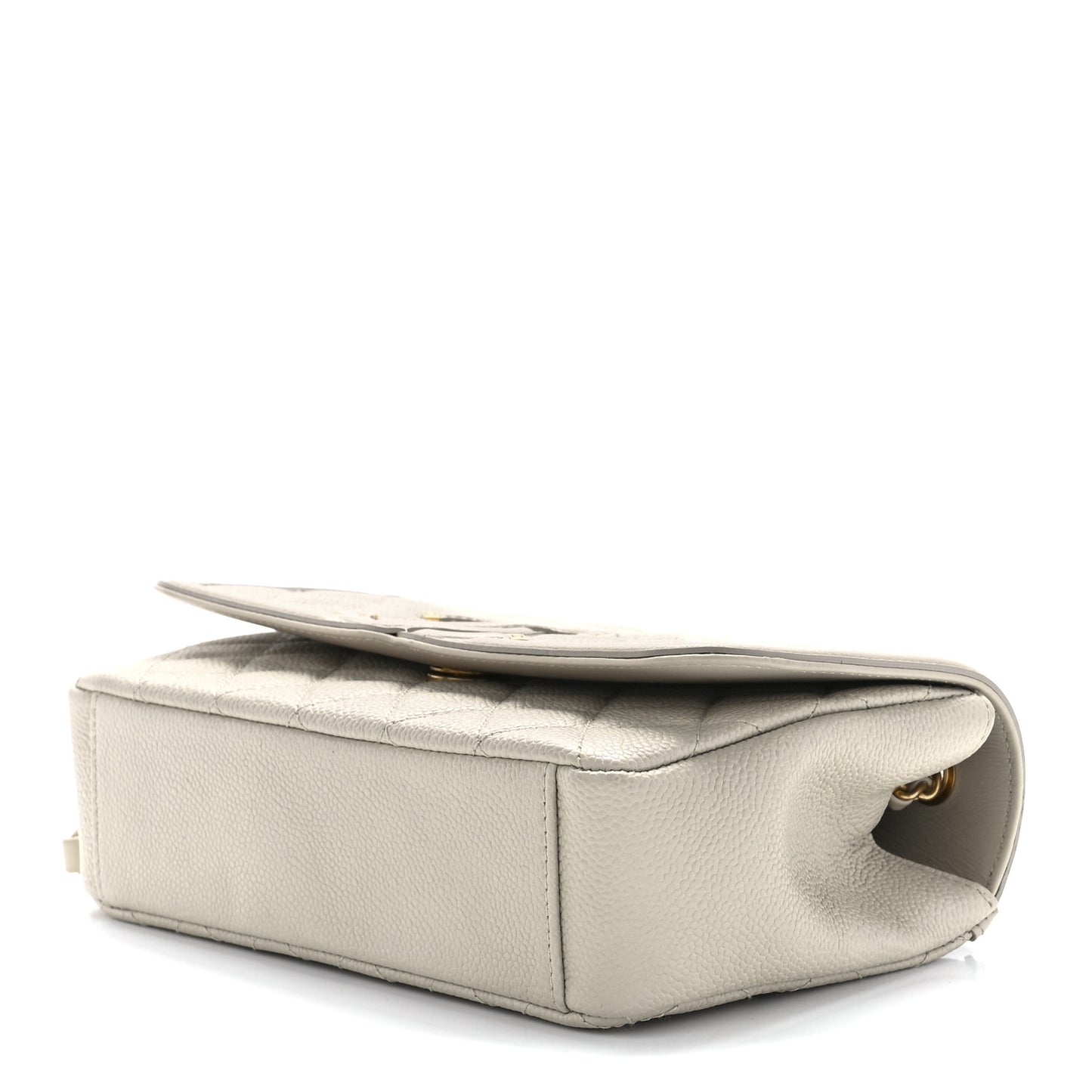 Caviar Quilted Small CC Filigree Flap Light Beige
