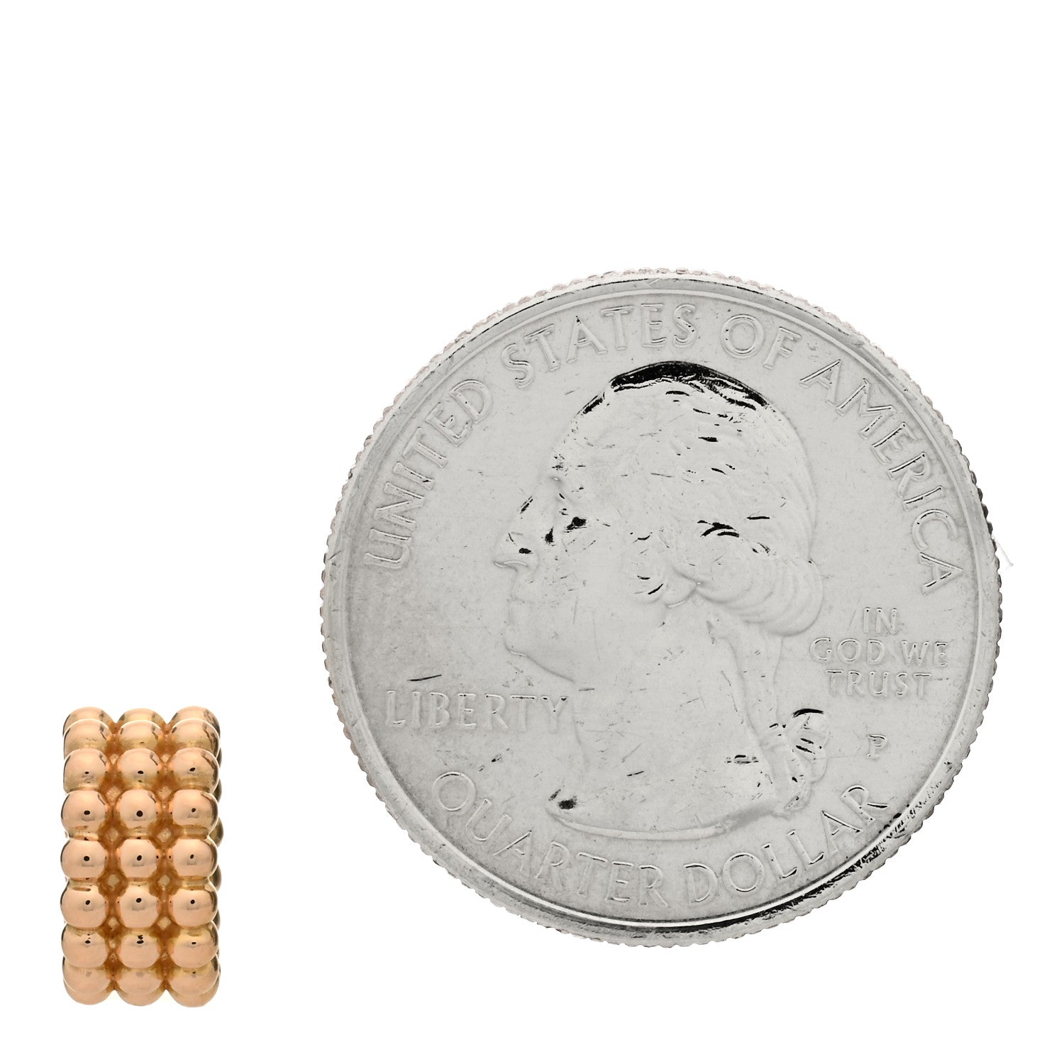 Van Cleef & Arpels 18K Rose Gold Perlee 3-Row Pendant 3 of 4
