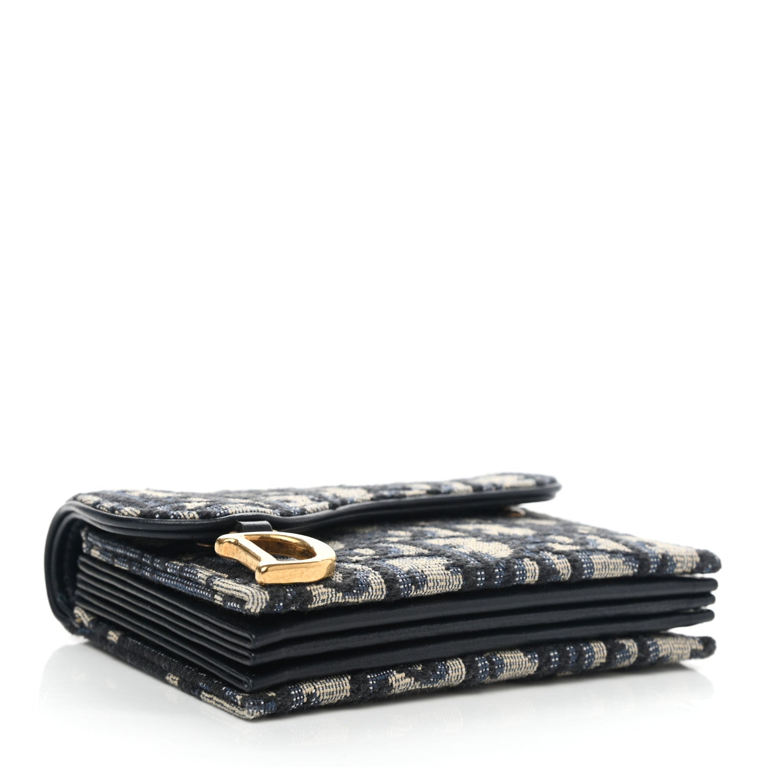 Christian Dior Oblique Saddle Card Holder Blue 4 of 9