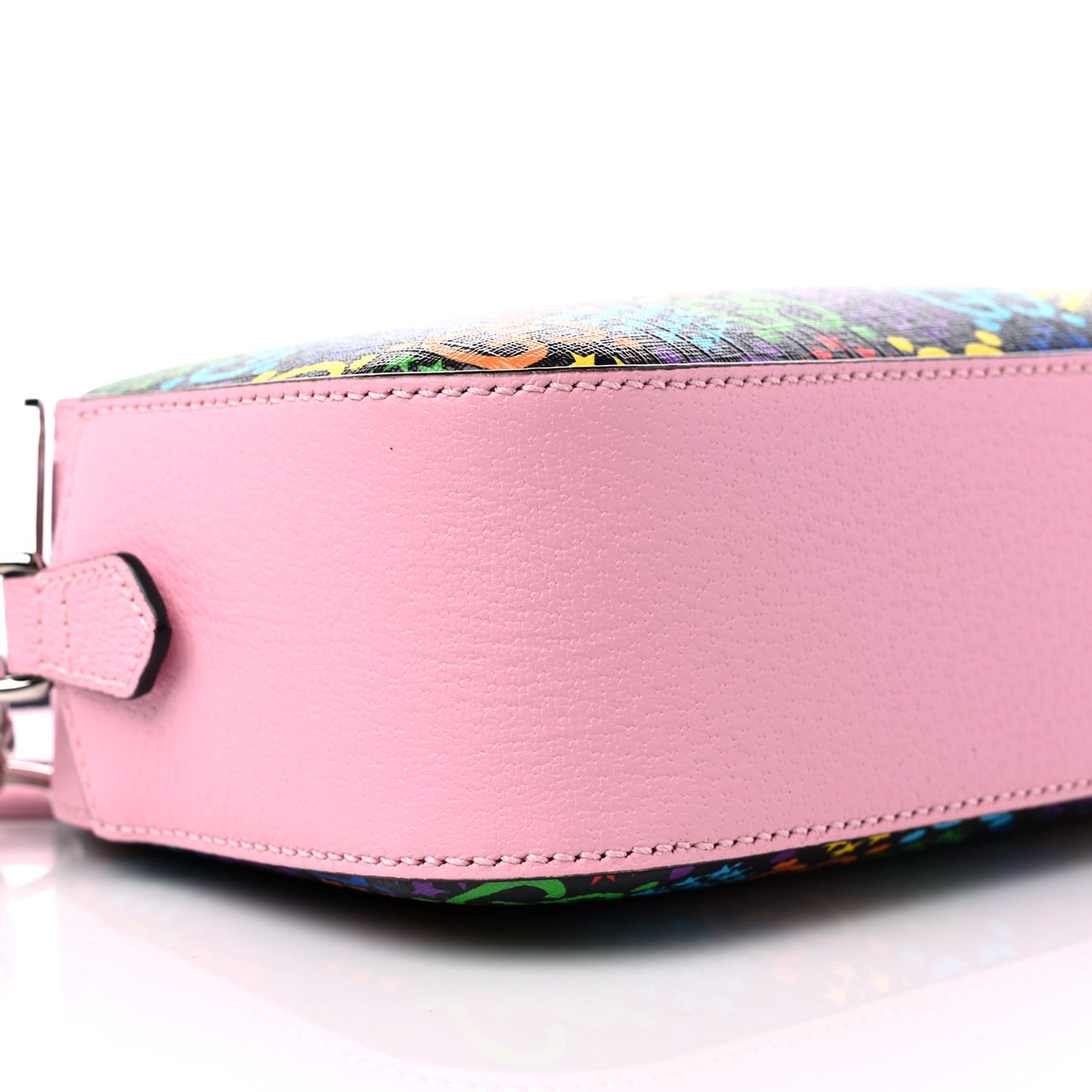 GG Supreme Monogram Psychedelic Shoulder Bag Black Multicolor Sugar Pink
