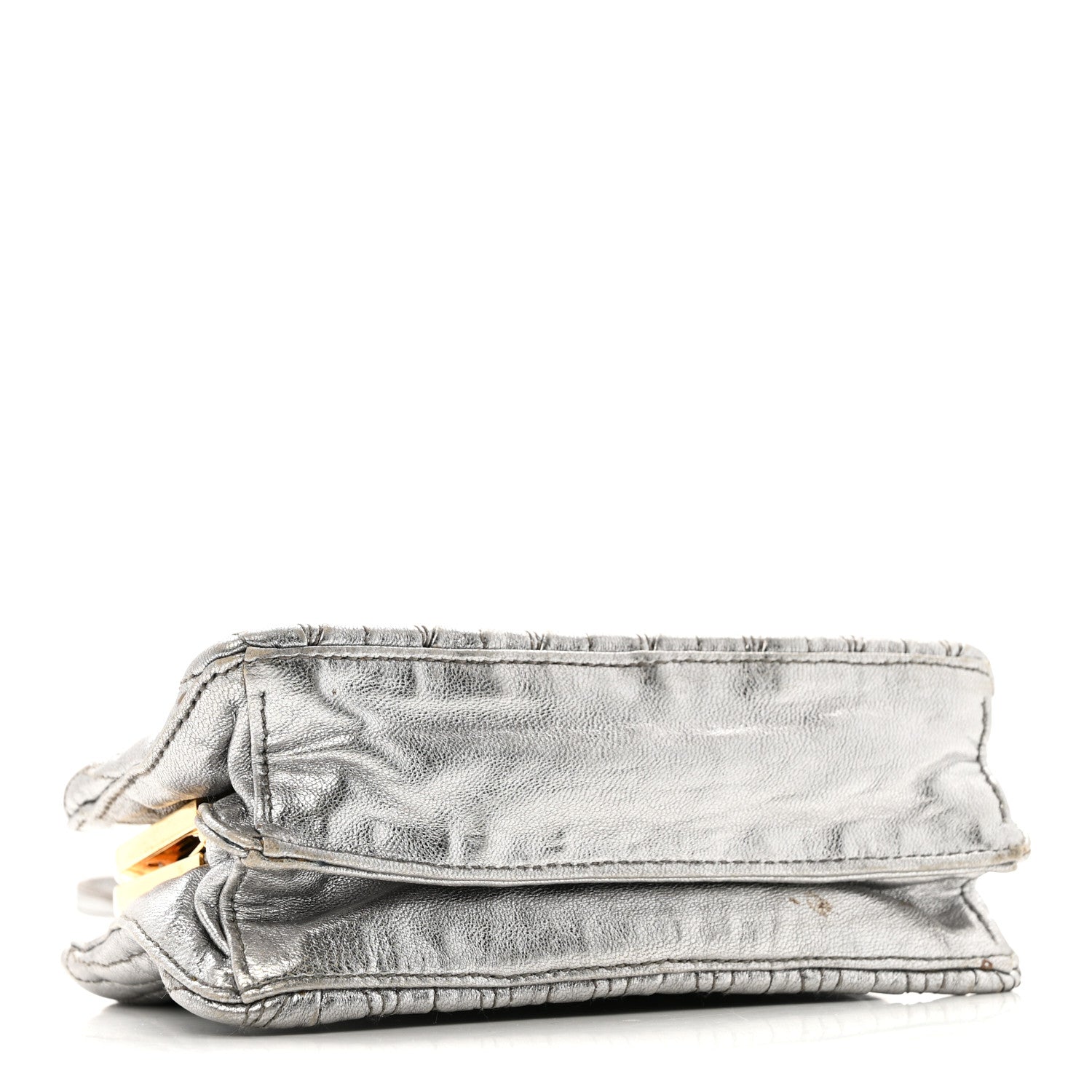 Miu Miu Metallic Matelasse Lux Mini Crossbody Tote Cromo 4 of 14