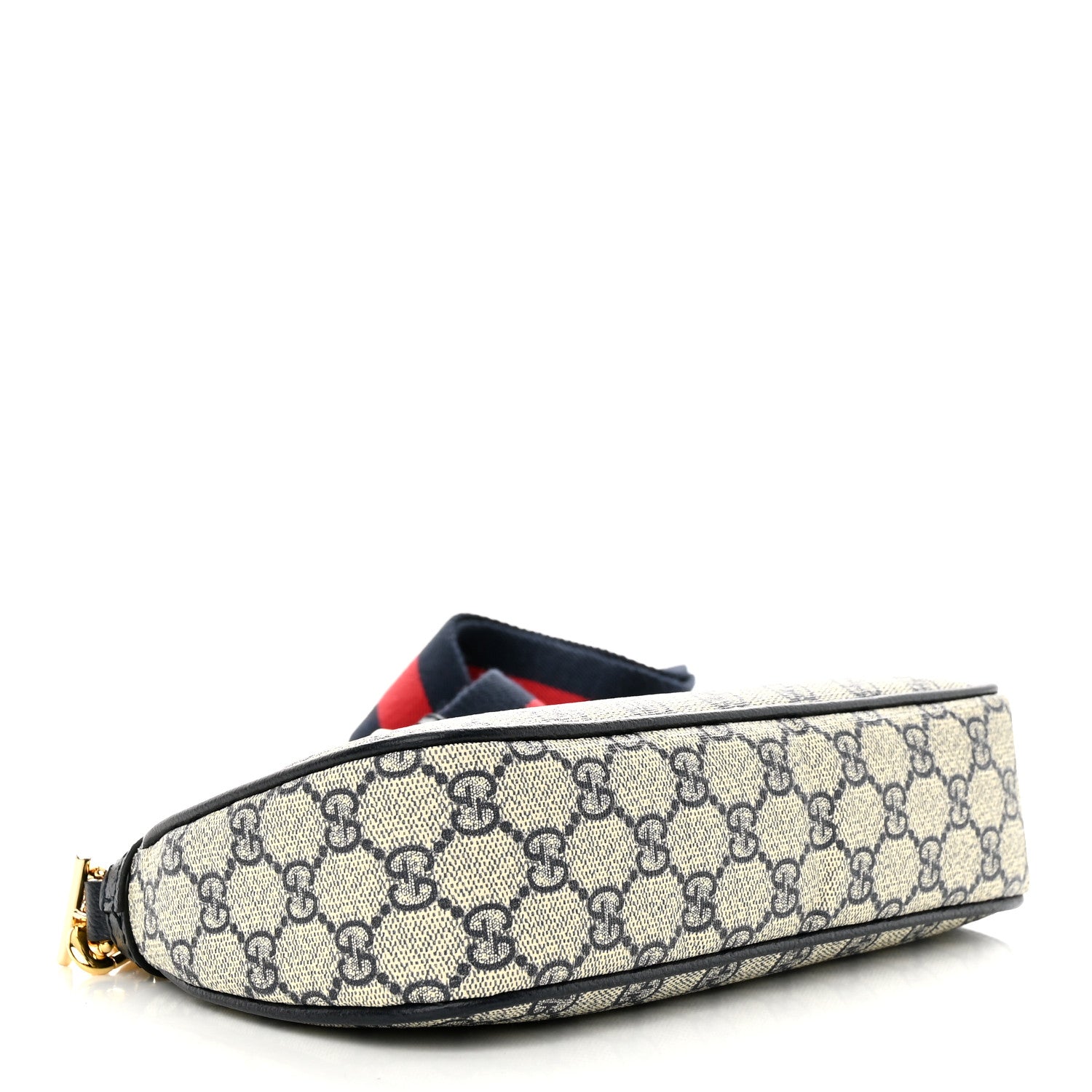 Gucci GG Supreme Monogram Textured Dollar Calfskin Web Small Ophidia GG Handbag Beige Blue 4 of 11