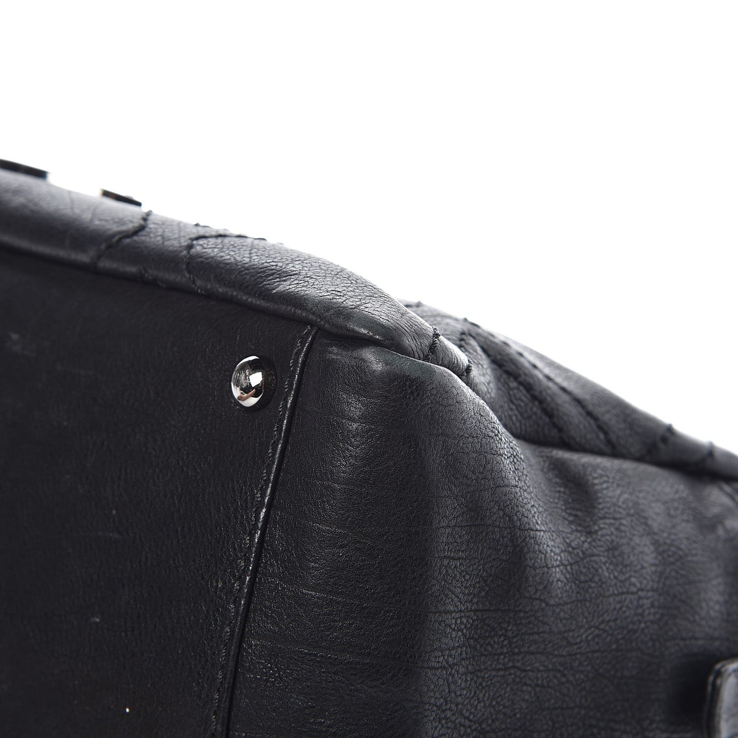 Calfskin Small Diamond Stitch Tote Black