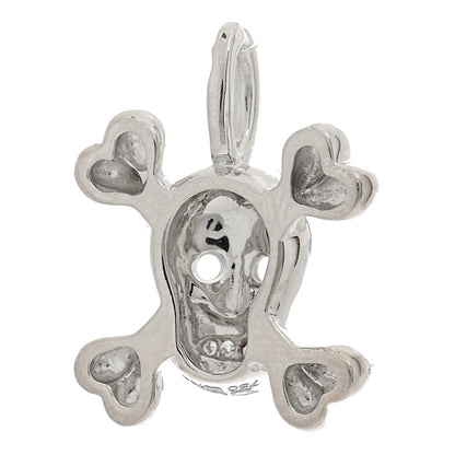 Christian Dior 18K White Gold Diamond Tete de Mort Pendant 3 of 5