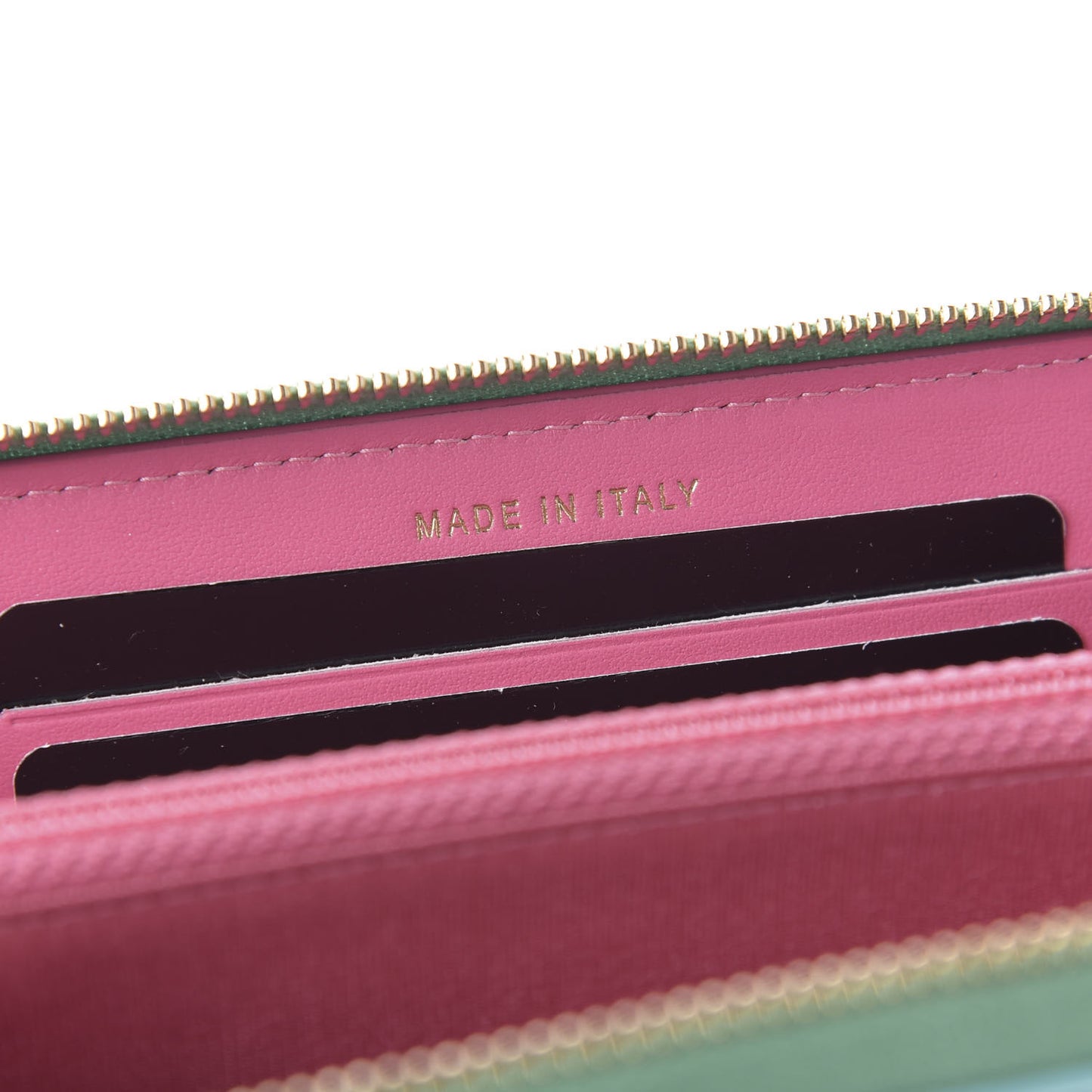 Caviar Quilted Medium Filigree Zip Around Wallet Pink Blue Green
