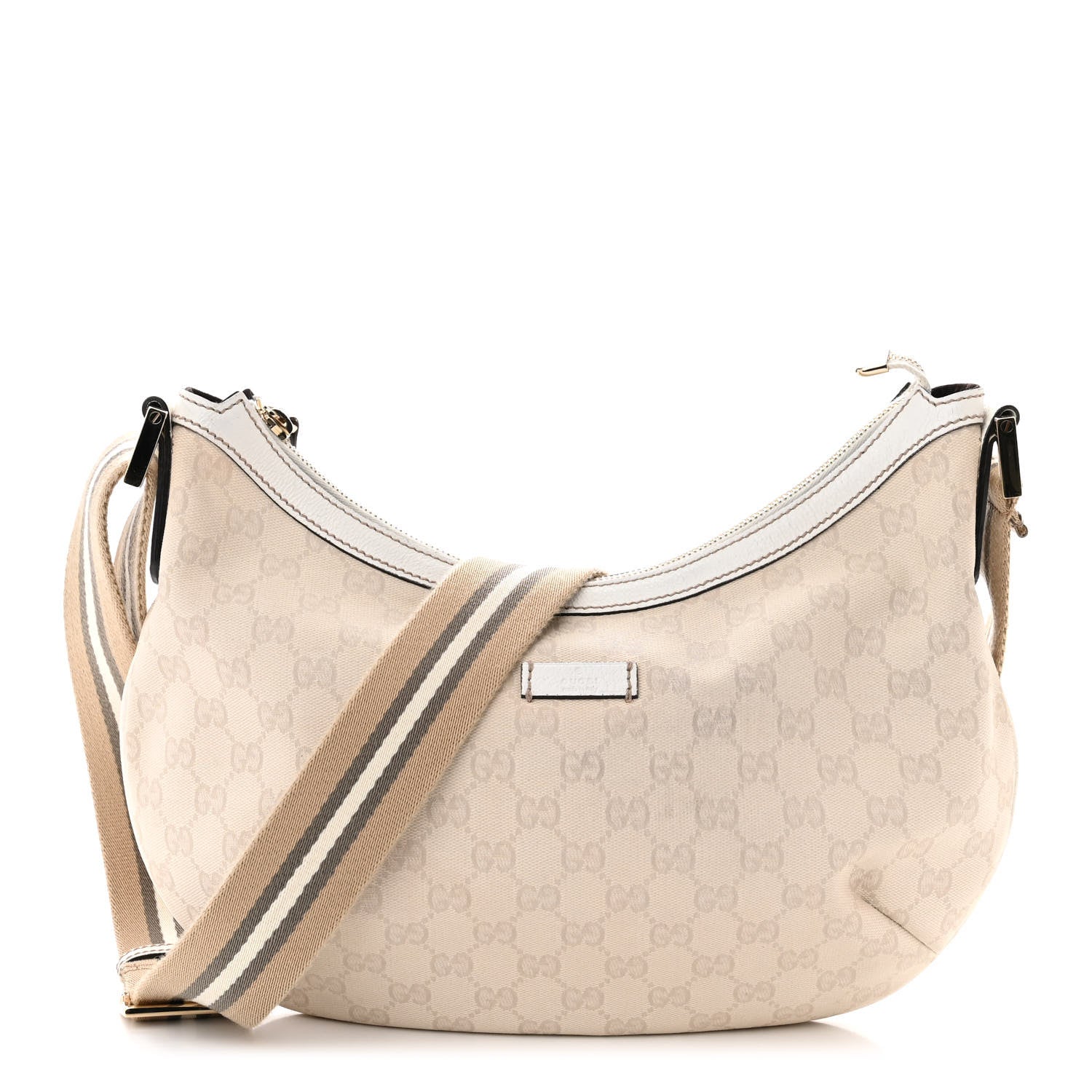 Gucci Monogram Medium Half Moon Hobo White 1 of 11