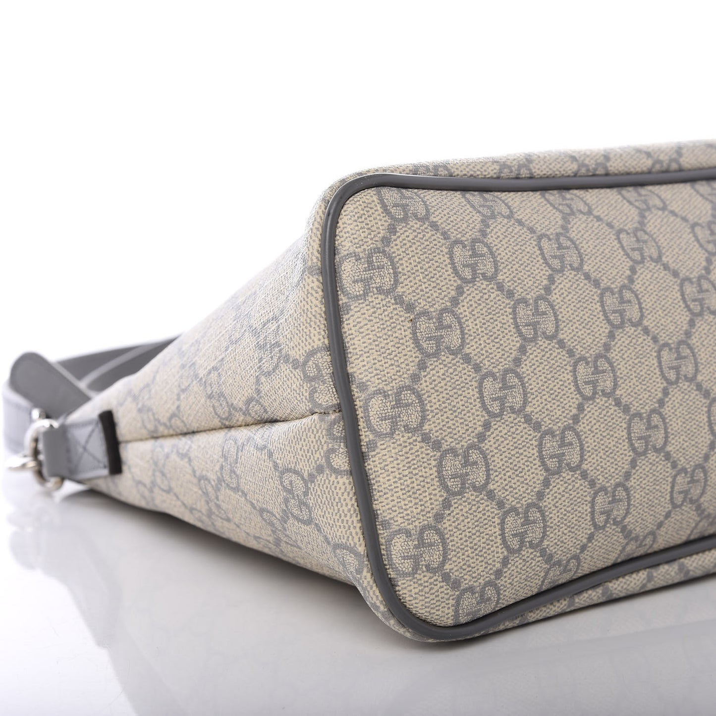 GG Supreme Monogram Small Zippered Tote Ecru Grigio