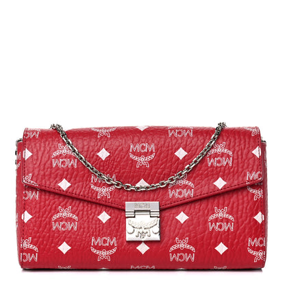MCM Visetos Patricia Wallet On Chain Red 1 of 13