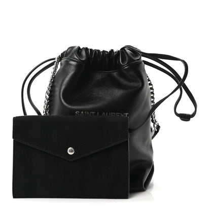 Saint Laurent Lambskin Small Teddy Bucket Bag Black 3 of 12