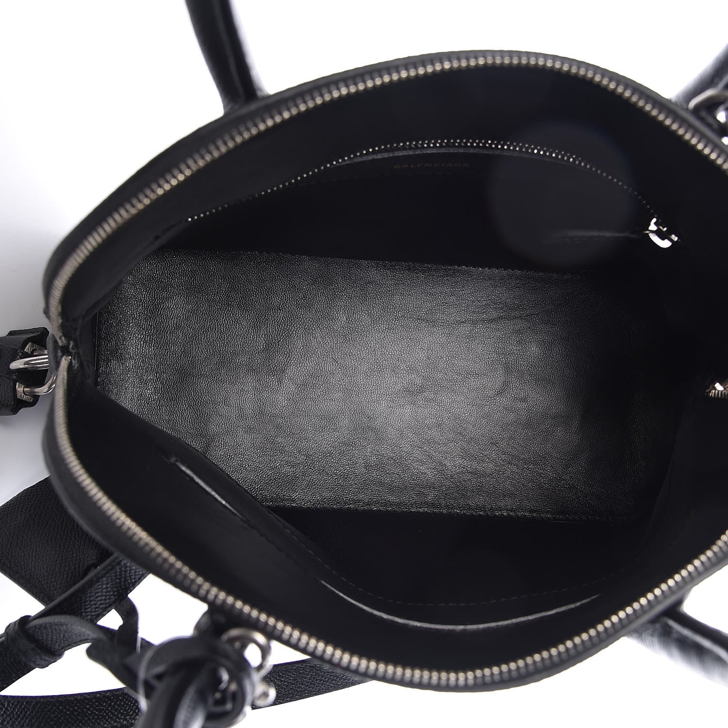 Balenciaga Signature Grained Calfskin Logo S Ville Top Handle Bag Black Rose Shocking 5 of 8