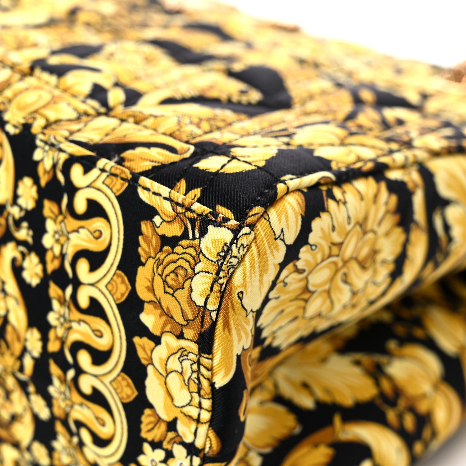 Versace Silk Barocco Print Quilted Virtus Chain Shoulder Bag 8 of 12