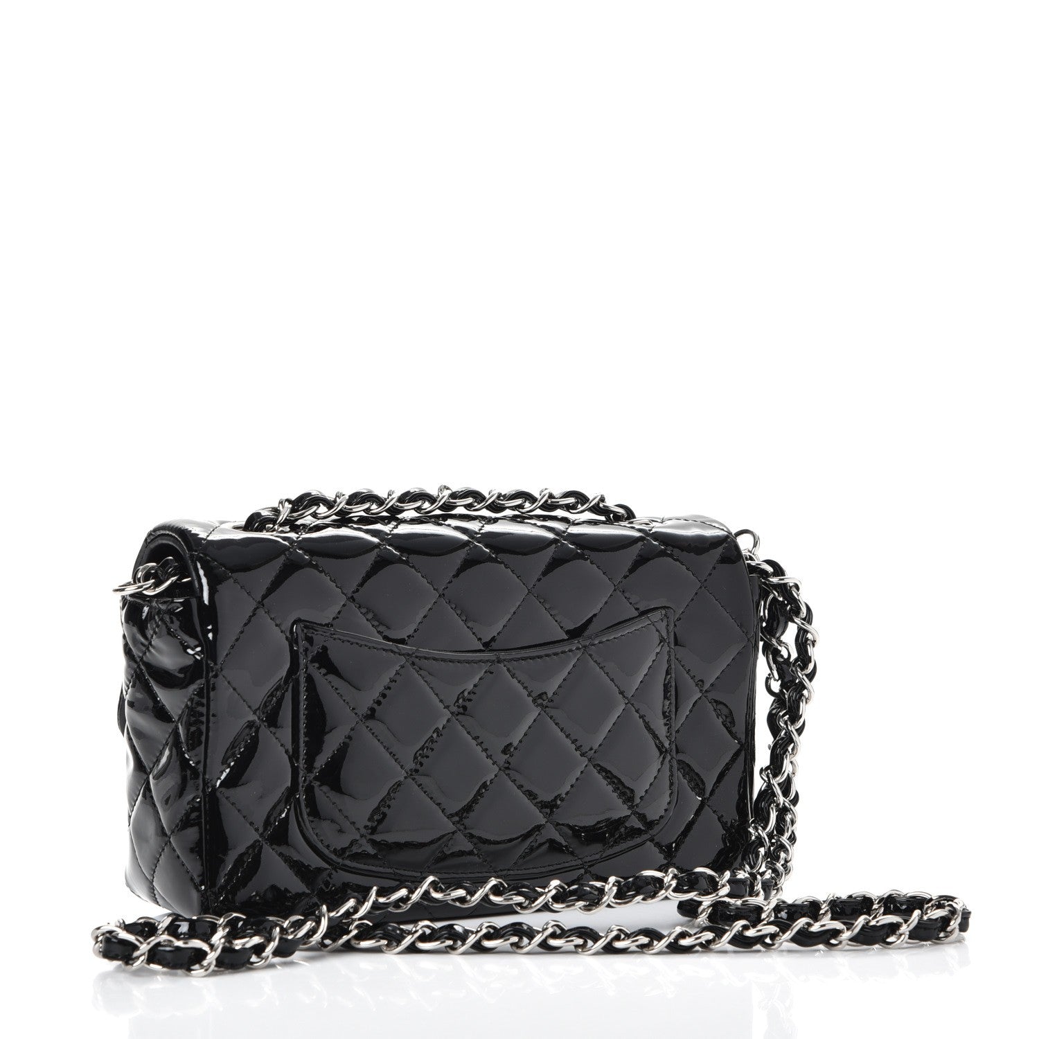 Chanel Patent Calfskin Quilted Mini Rectangular Flap Black 3 of 9