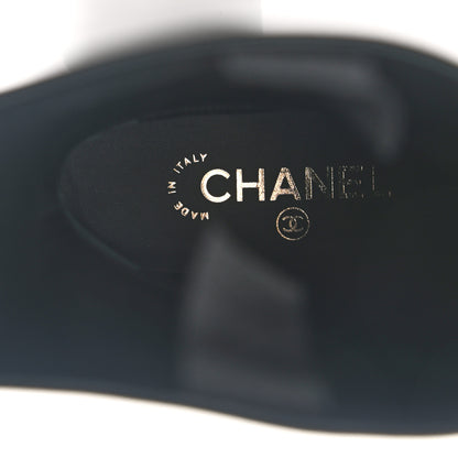 Chanel Shiny Calfskin Short CC Boots 37 Black 7 of 9