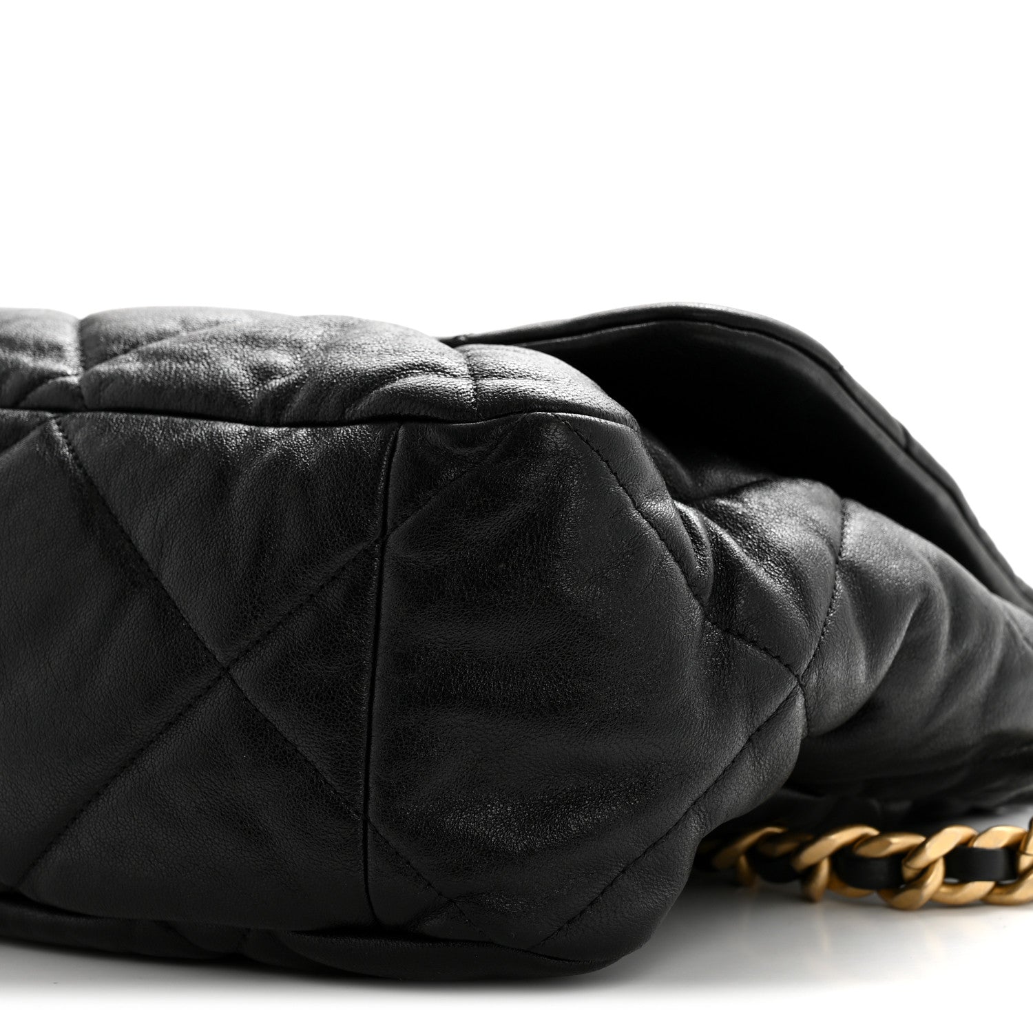 Chanel Goatskin Quilted Maxi Chanel 19 Flap Black 1878532