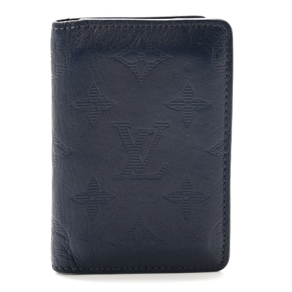 Louis Vuitton Calfskin Monogram Shadow Pocket Organizer Navy Blue 1 of 7