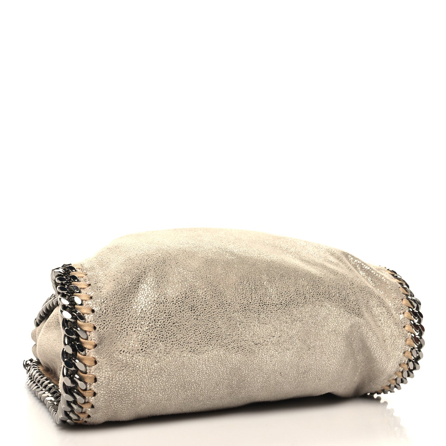 Stella McCartney Metallic Shaggy Deer Mini Falabella Fold Over Tote Gold 4 of 9