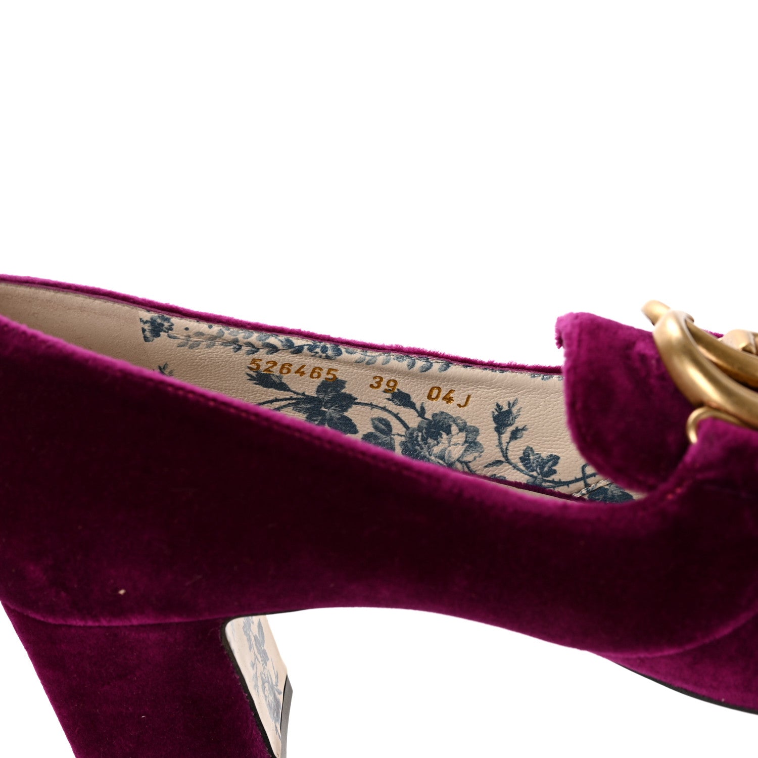 Gucci Softy Velvet GG Victoire 55mm Loafer Pumps 39 Fucsia 8 of 8