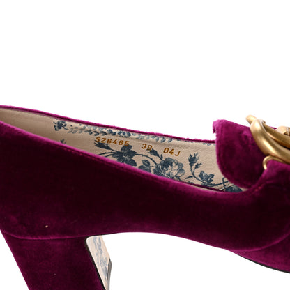 Gucci Softy Velvet GG Victoire 55mm Loafer Pumps 39 Fucsia 8 of 8