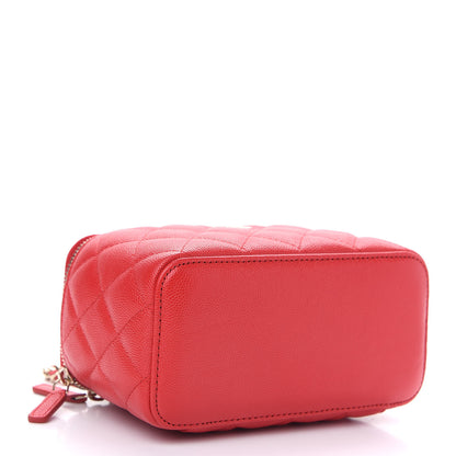 Chanel Caviar Quilted Small Vanity Case With Chain Red 4 of 9