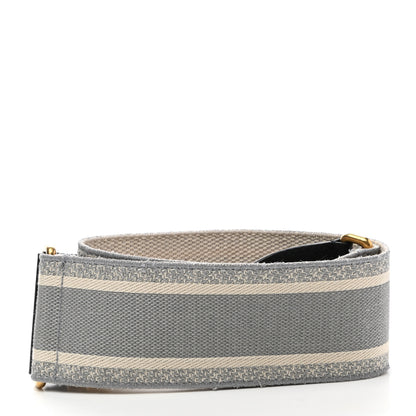 Christian Dior Canvas Embroidered Shoulder Strap Grey 2 of 6
