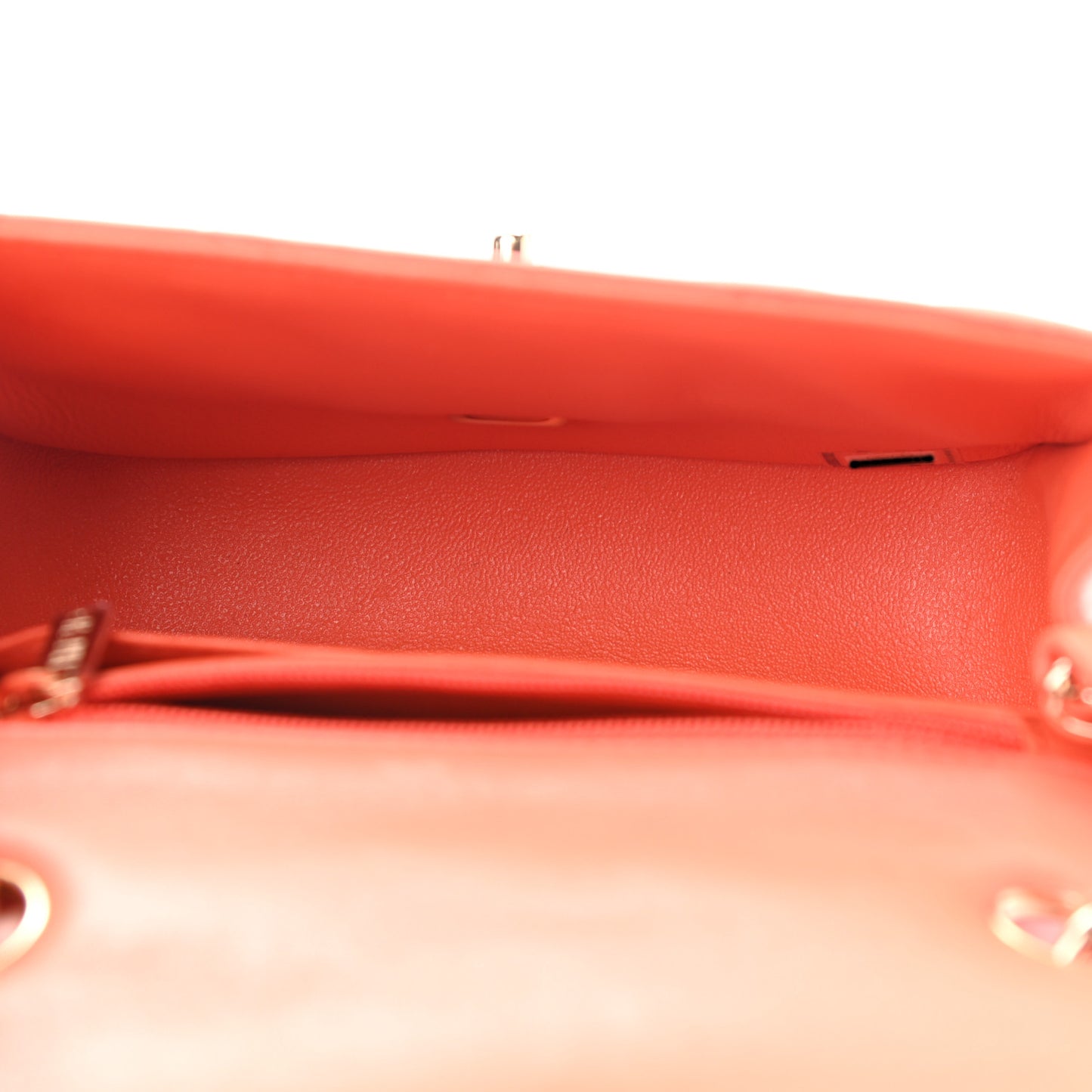Lambskin Quilted Mini Square Flap Light Orange