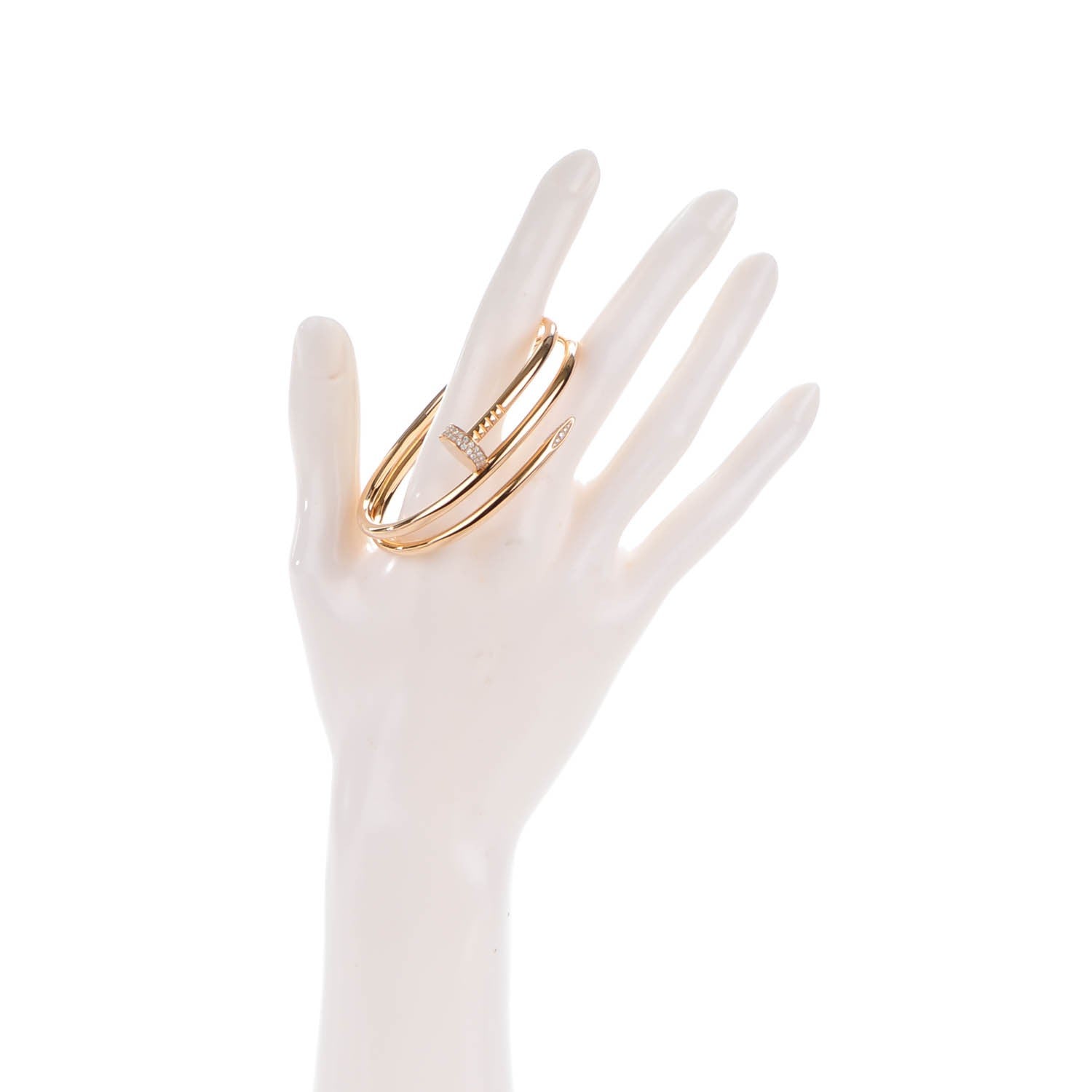 Cartier 18K Pink Gold Diamond Double Wrap Juste Un Clou Bracelet 17 2 of 4