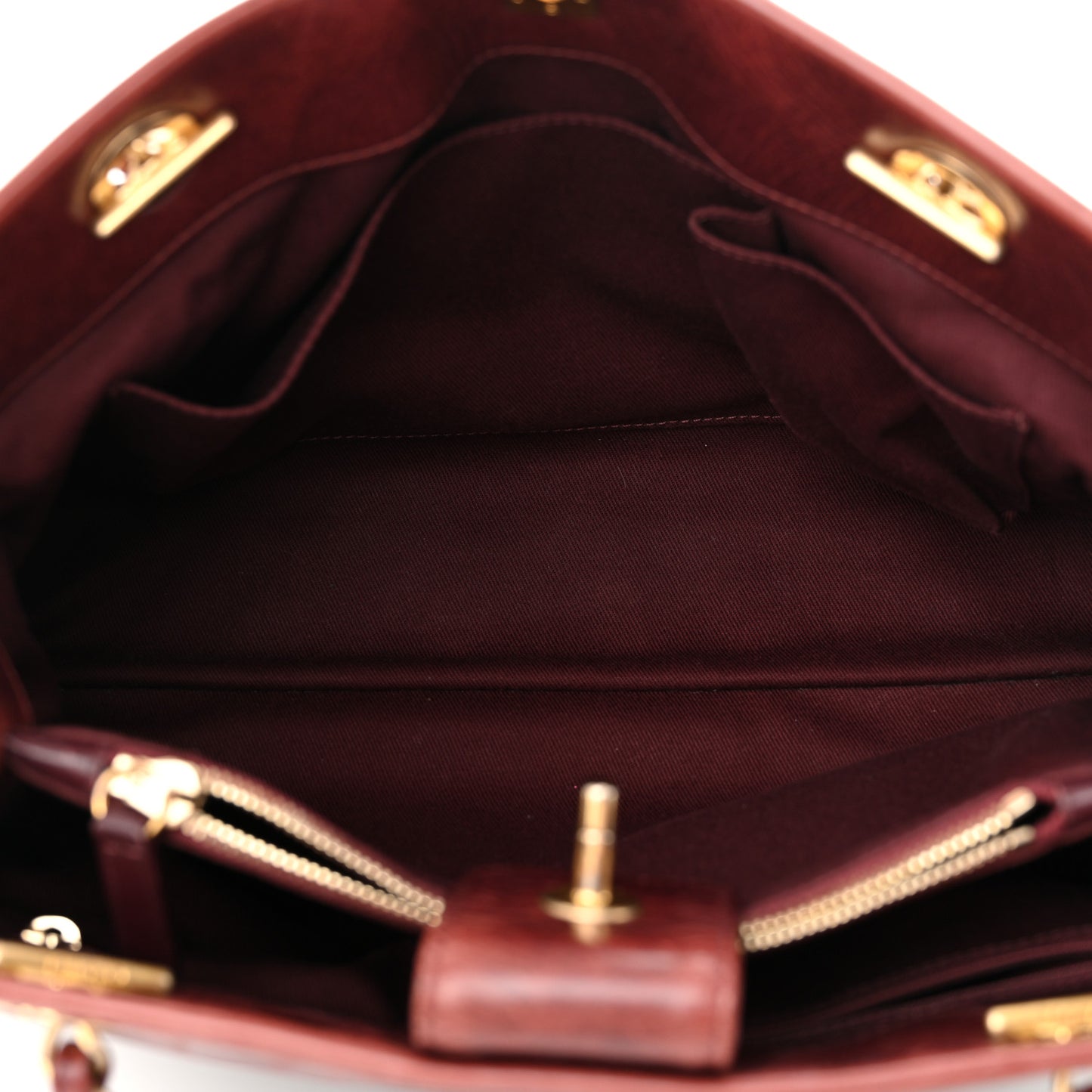 Calfskin Quilted Medium Soft Elegance Tote Burgundy