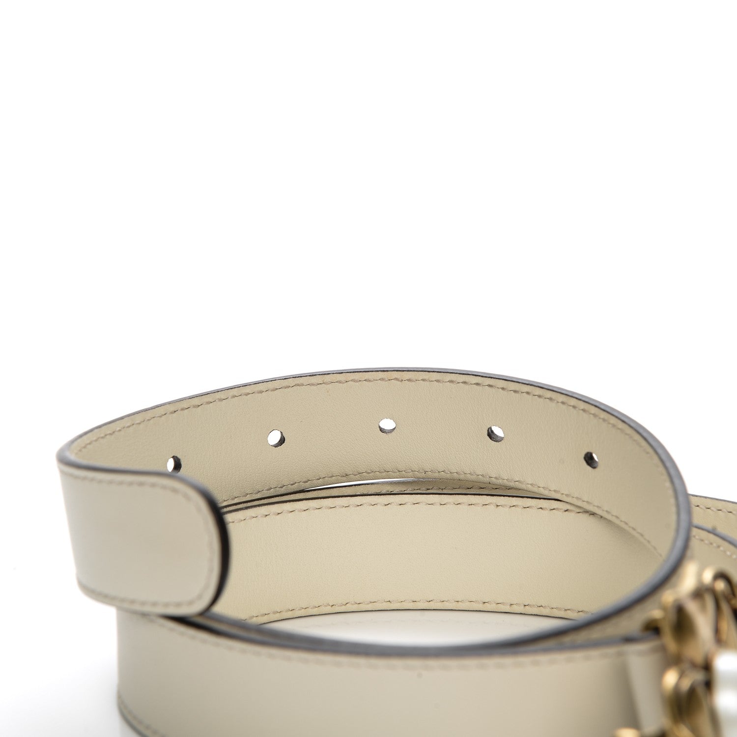 Gucci Calfskin Metal Flower Interlocking G Belt 90 36 White 4 of 6
