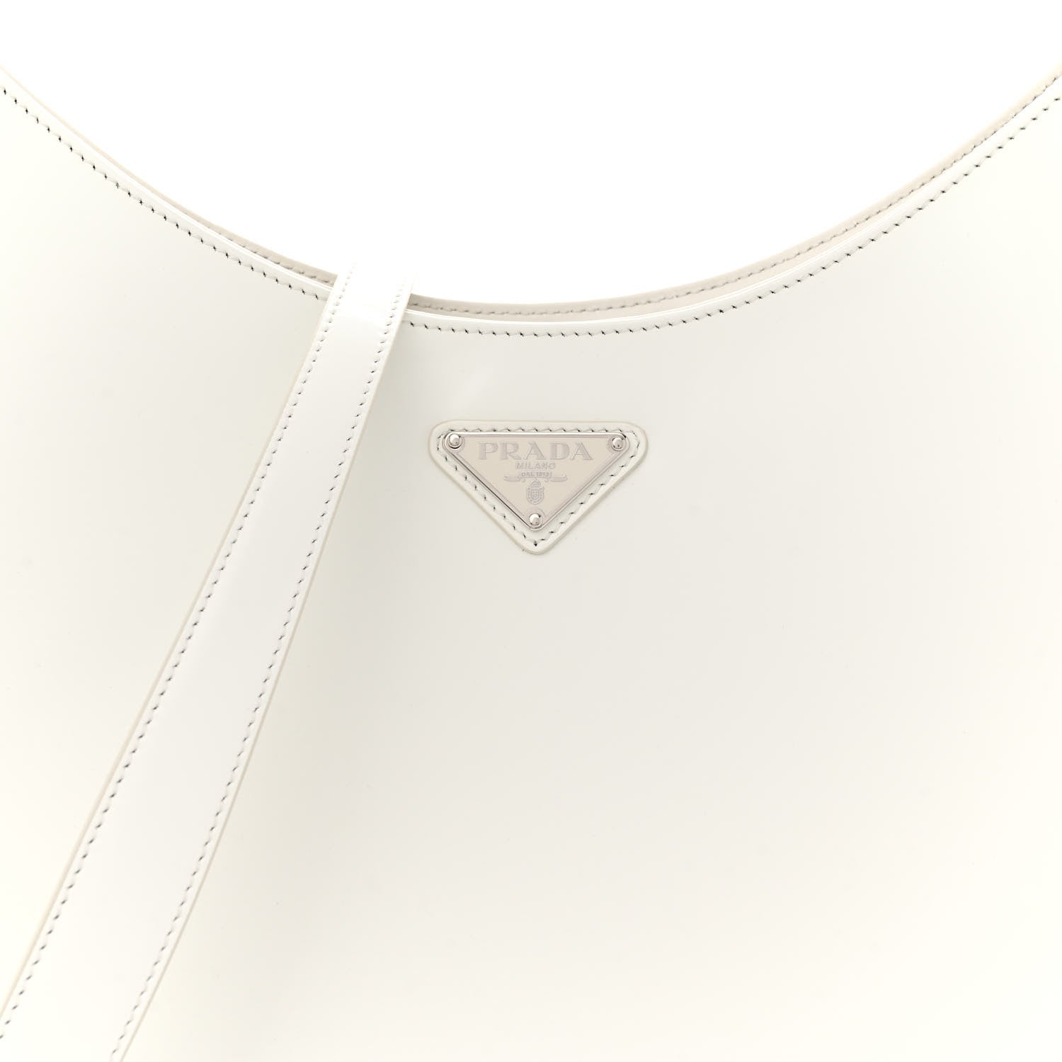 Prada Spazzolato Maxi Cleo Adjustable Strap Shoulder Bag White 7 of 12