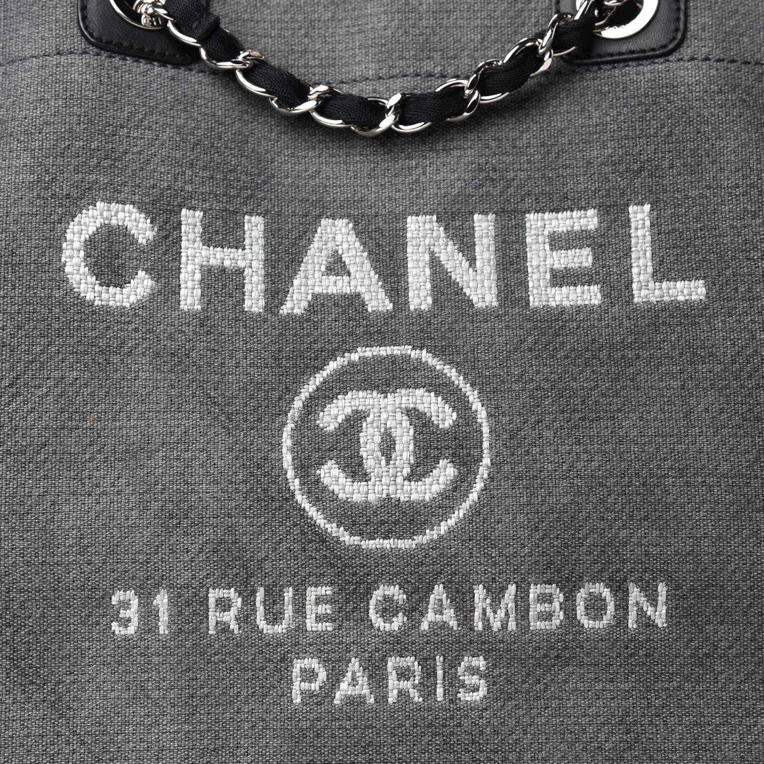 Chanel Canvas Medium Deauville Tote Grey 12 of 12
