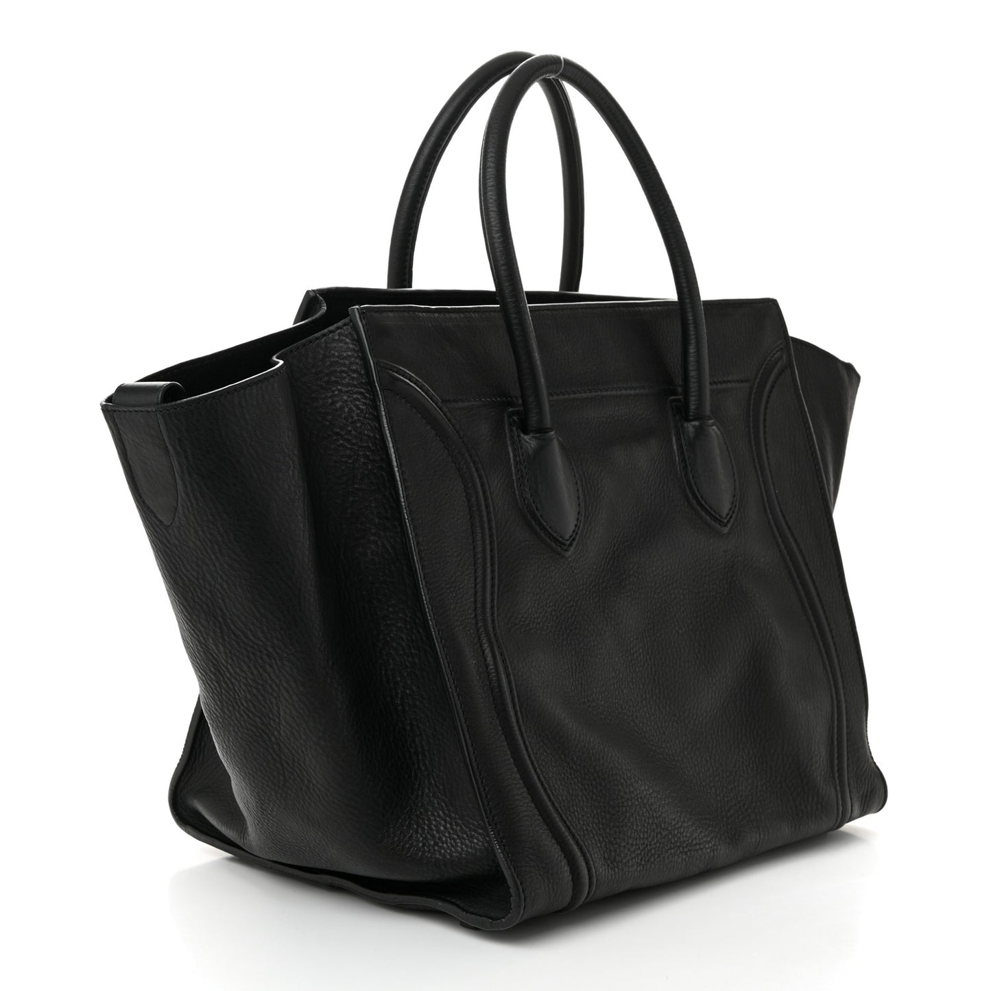 Supple Calfskin Large Phantom Luggage Black